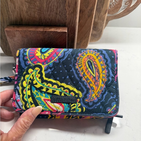 Vera Bradley Blue and Yellow Quilted Wallet - Picture 1 of 5